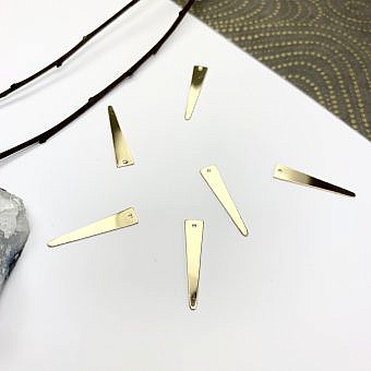 Large Triangle Icicle Spike Stamping Disc Blanks 14kt Gold Filled - Pendants Charms