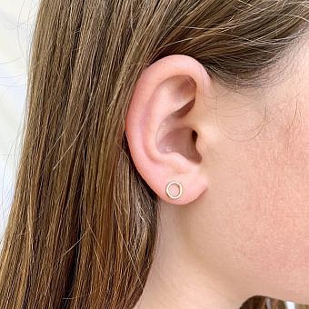 Alternative view of 7mm Infinity Circle Studs Earrings 14kt Gold Filled