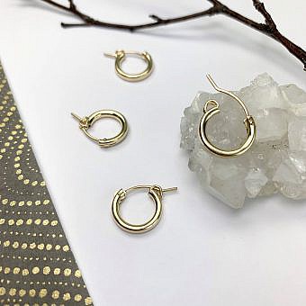 13mm Hinged Hoops Earrings 14kt Gold Filled