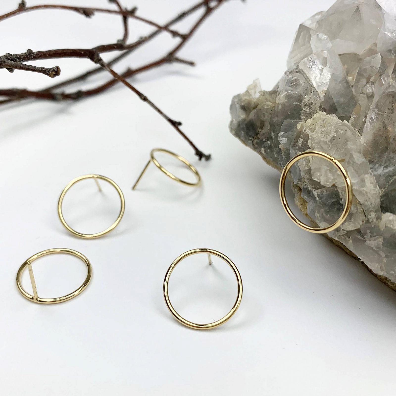 15mm Infinity Circle Studs Earrings 14kt Gold Filled