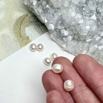Alternative view of 6x7mm Natural White Potato Freshwater Pearls Paired Beads