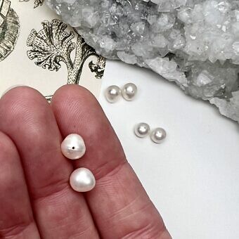 Alternative view of 5.5x6.5mm Natural White Potato Freshwater Pearls Paired Beads