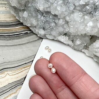 Alternative view of 4x3mm Natural White Rice Freshwater Pearls Paired Beads