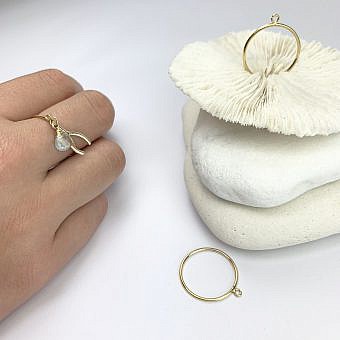 Alternative view of Wishbone Lucky 14kt Gold Filled - Pendants Charms