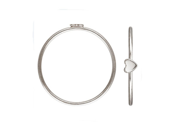 Mini Heart Stacking Ring Sterling Silver .925 Size 5 - Image 2