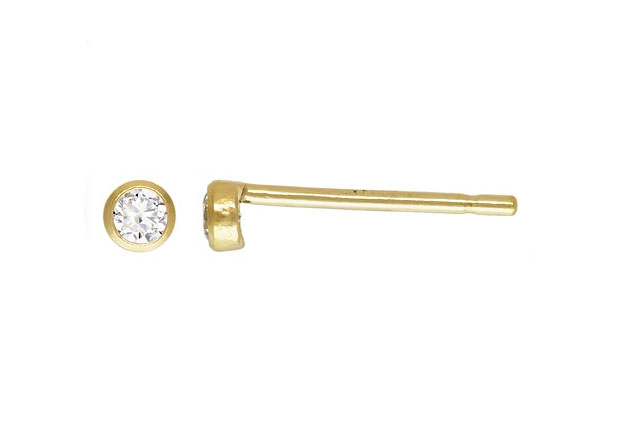 2mm Round Clear CZ Crystals Studs Earrings 14kt Gold Filled (April) - Image 7
