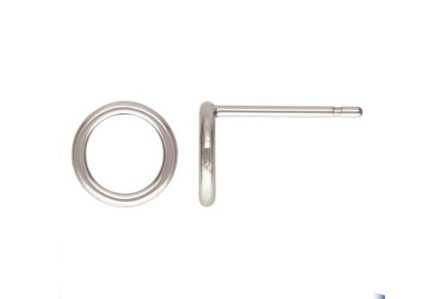 7mm Infinity Circle Studs Earrings Sterling Silver .925 - Image 3