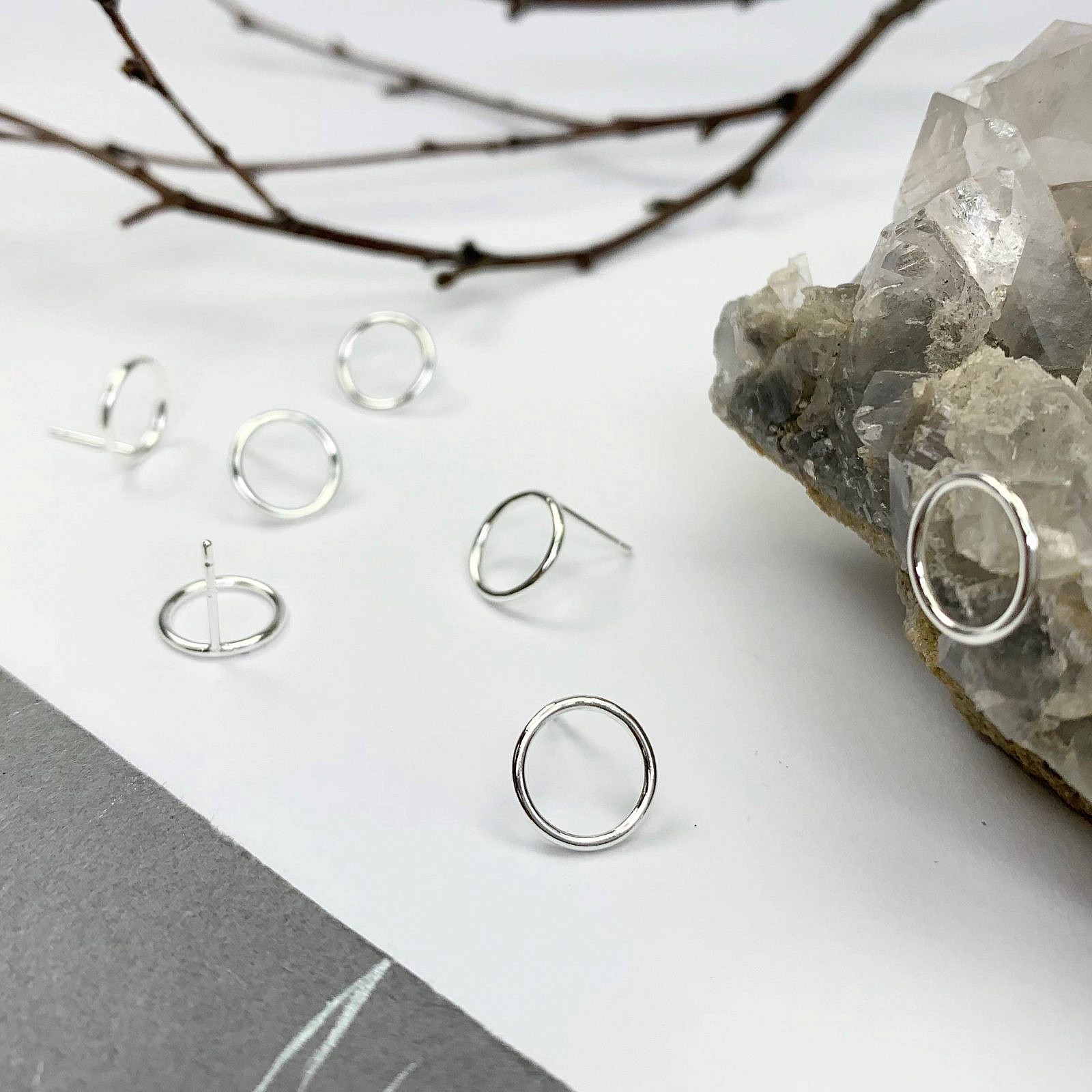 10mm Infinity Circle Studs Sterling Silver .925