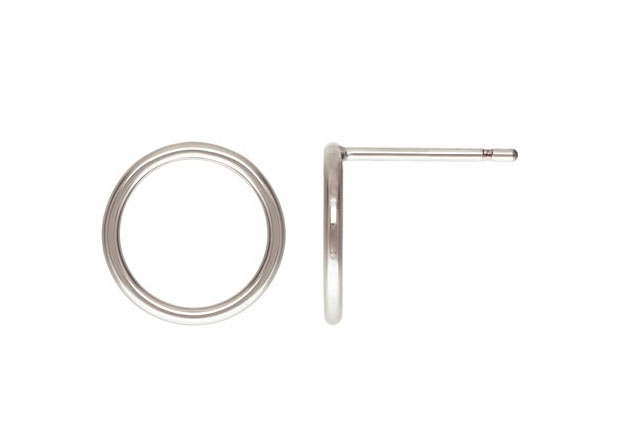 10mm Infinity Circle Studs Sterling Silver .925 - Image 3