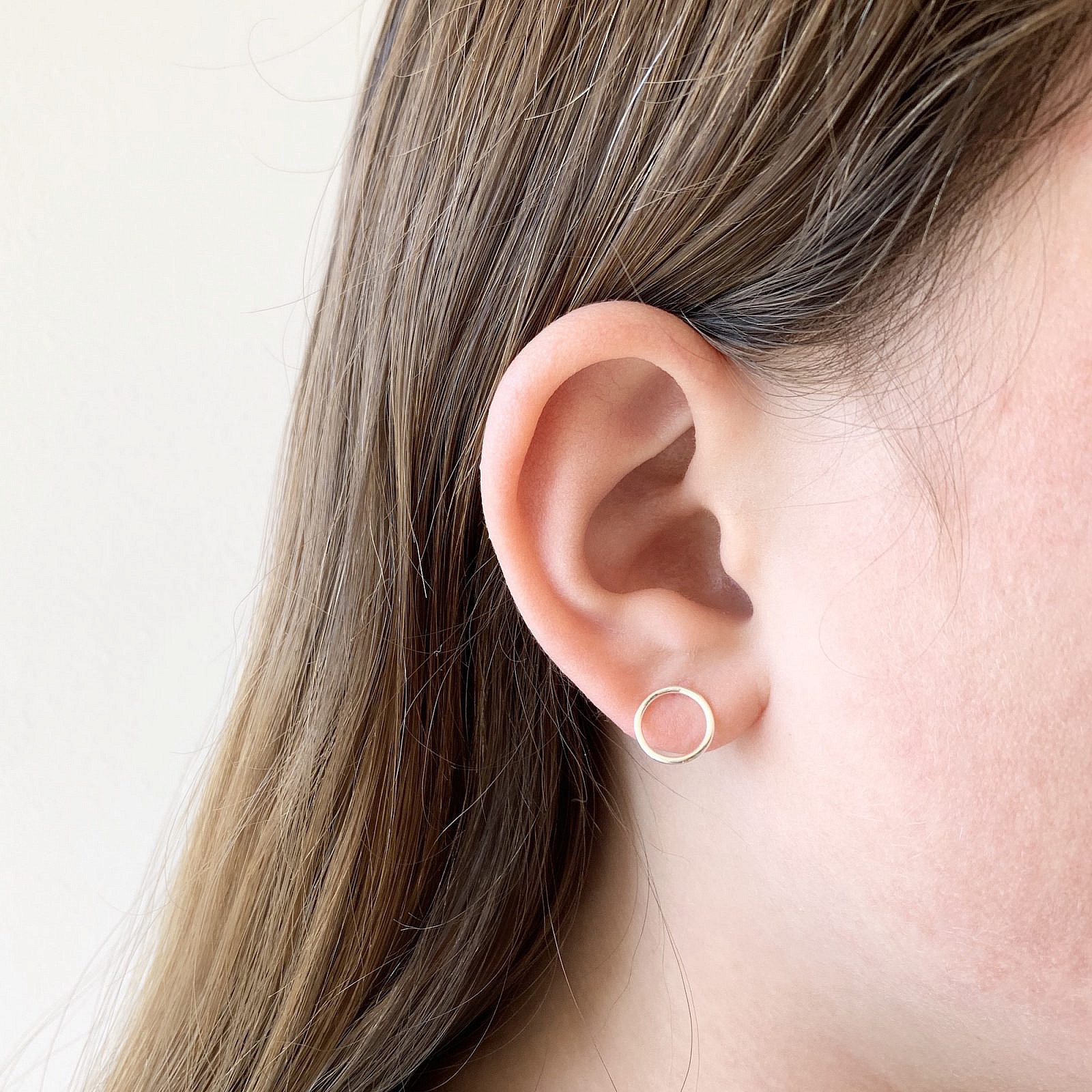 10mm Infinity Circle Studs Sterling Silver .925 - Image 2