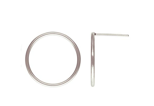 15mm Infinity Circle Studs Earrings Sterling Silver .925 - Image 3