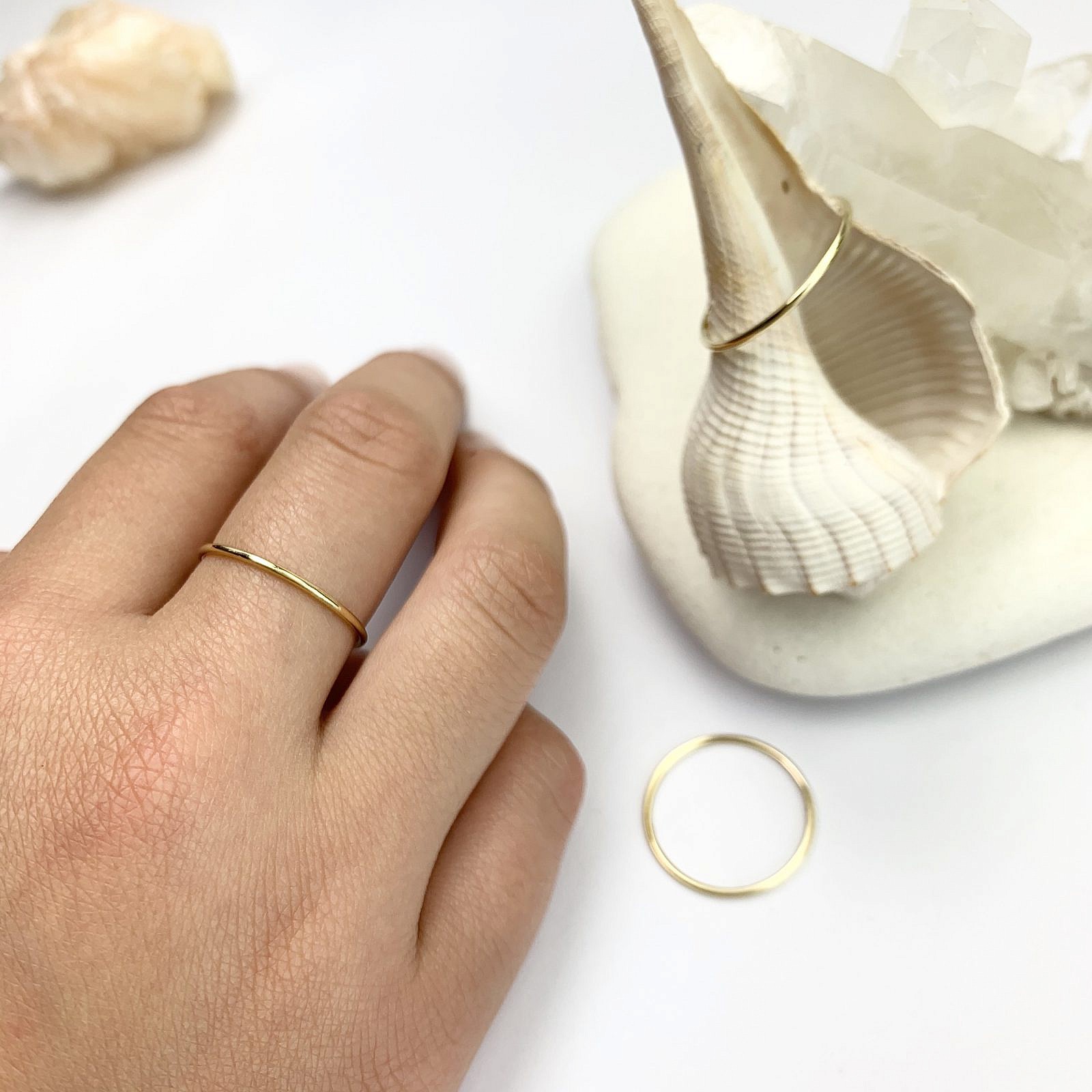 1mm Mini Band Stacking Ring 14kt Gold Filled Size 9