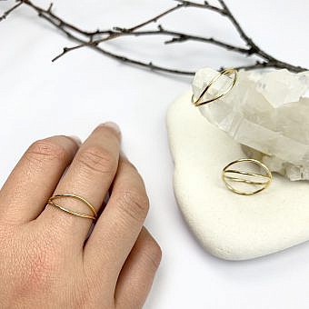 Alternative view of Double Wave Stacking Ring 14kt Gold Filled Size 7.5-8