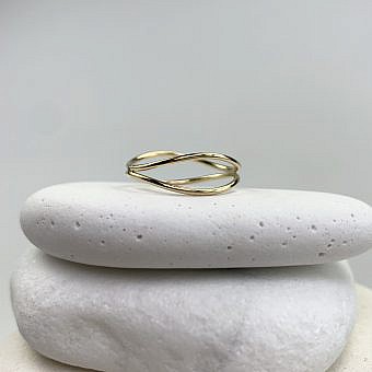 Double Wave Stacking Ring 14kt Gold Filled Size 7.5-8