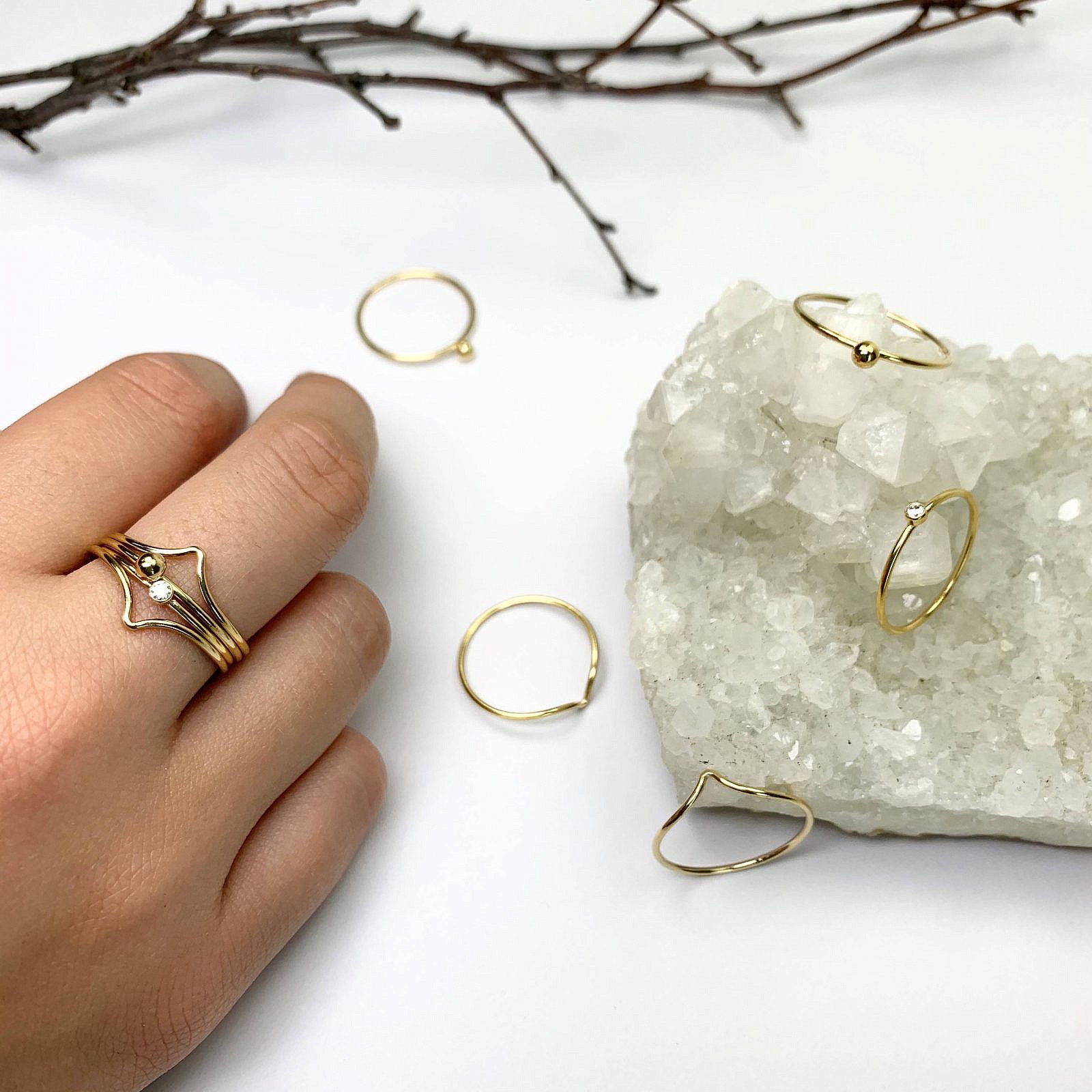 Tiny Ball Stacking Ring 14kt Gold Filled Size 8 - Image 4