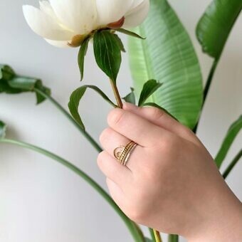Alternative view of Double Arch Rainbow Stacking Ring 14kt Gold Filled Size 10