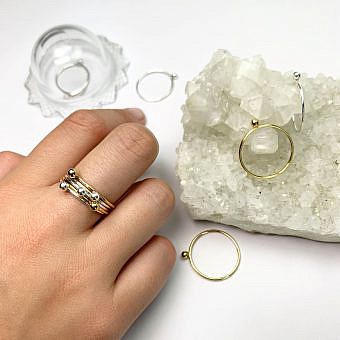Alternative view of Tiny Ball Stacking Ring Sterling Silver .925 Size 5