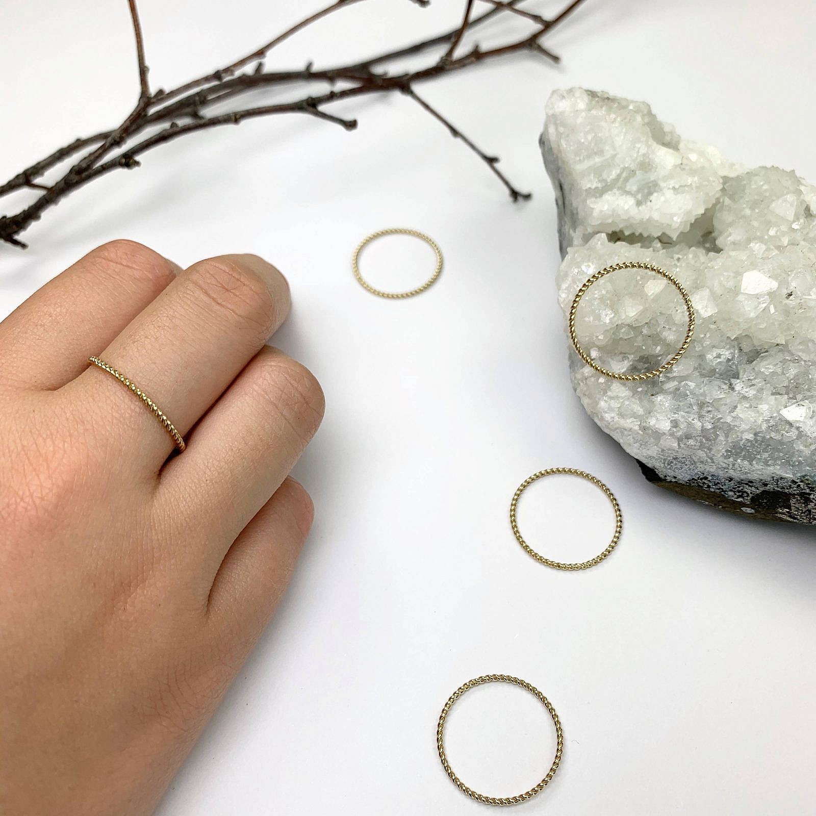Rope Twist Stacking Ring 14kt Gold Filled Size 5