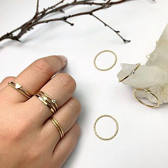 Alternative view of Mini Heart Stacking Ring 14kt Gold Filled Size 5