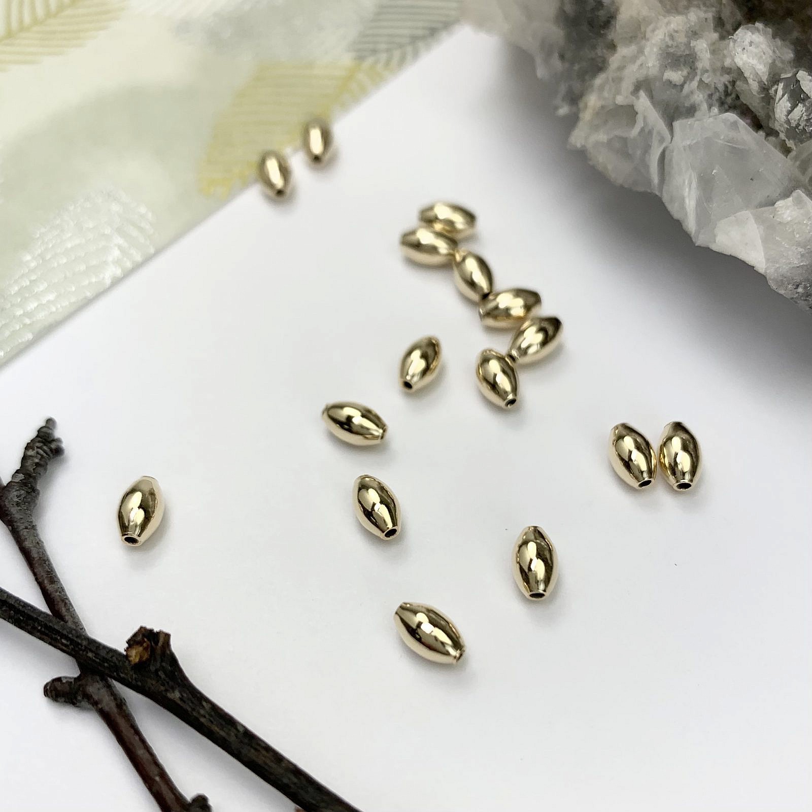 Smooth Oval Rice Beads 14kt Gold Filled