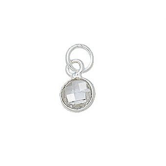Alternative view of 6mm Clear Quartz Round Bezel Set Sterling Silver .925 - Pendants Charms (April)