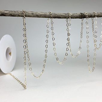 3mm Mini Heart Bubble Flat Cable Chain By the Meter 12kt Gold Filled