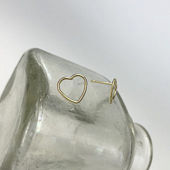 Heart Bubble Studs Earrings 14kt Gold Filled