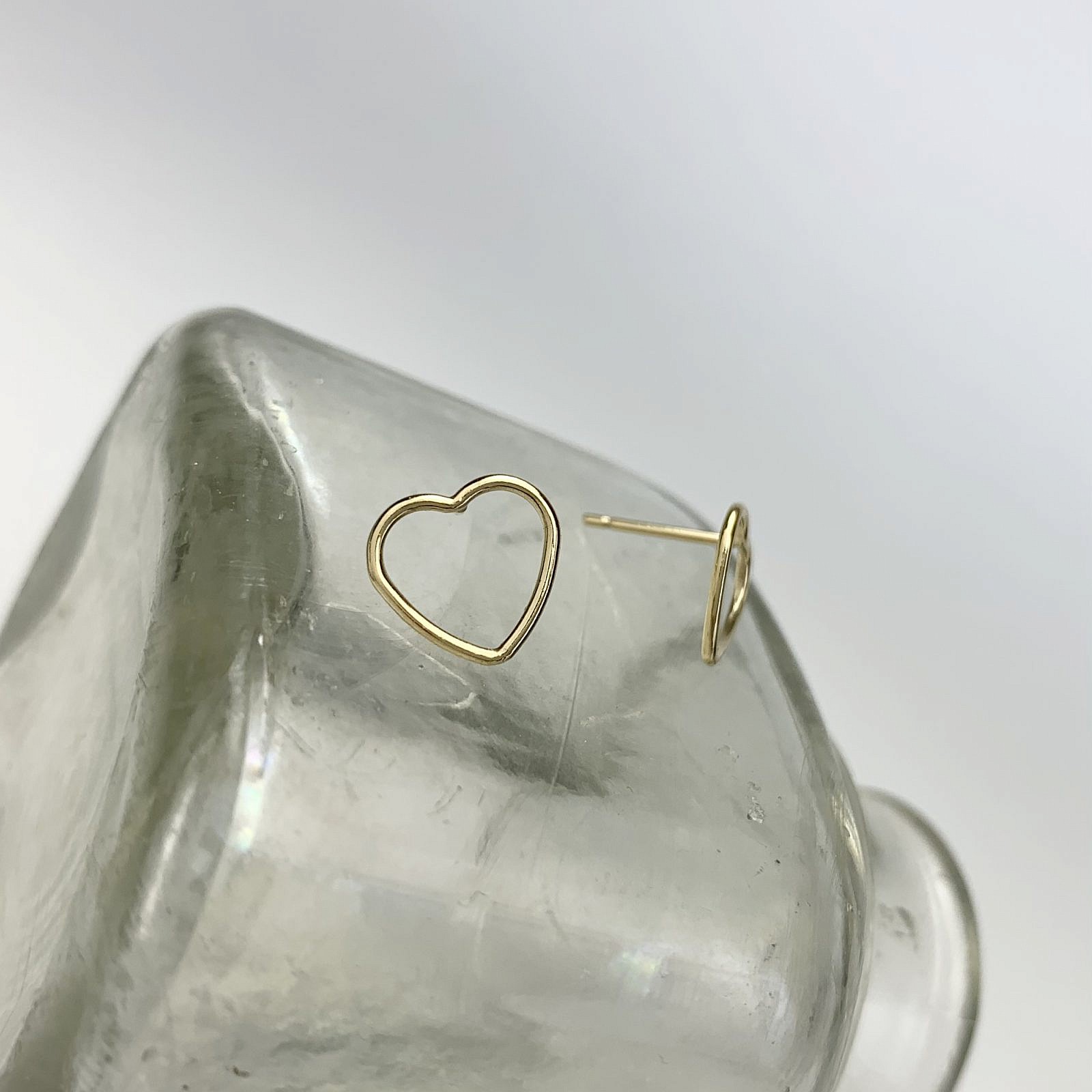 Heart Bubble Studs Earrings 14kt Gold Filled