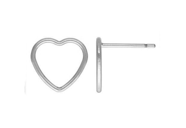Heart Bubble Studs Earrings Sterling Silver .925 - Image 3