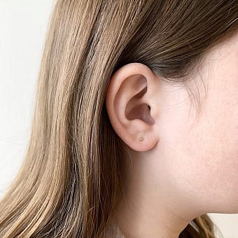 Alternative view of 2mm Mini Ball Studs Earrings 14kt Gold Filled