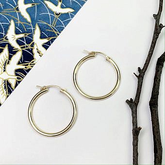 29mm Hinged Hoops Earrings 14kt Gold Filled
