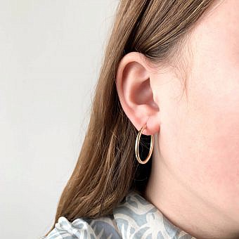 Alternative view of 29mm Hinged Hoops Earrings 14kt Gold Filled