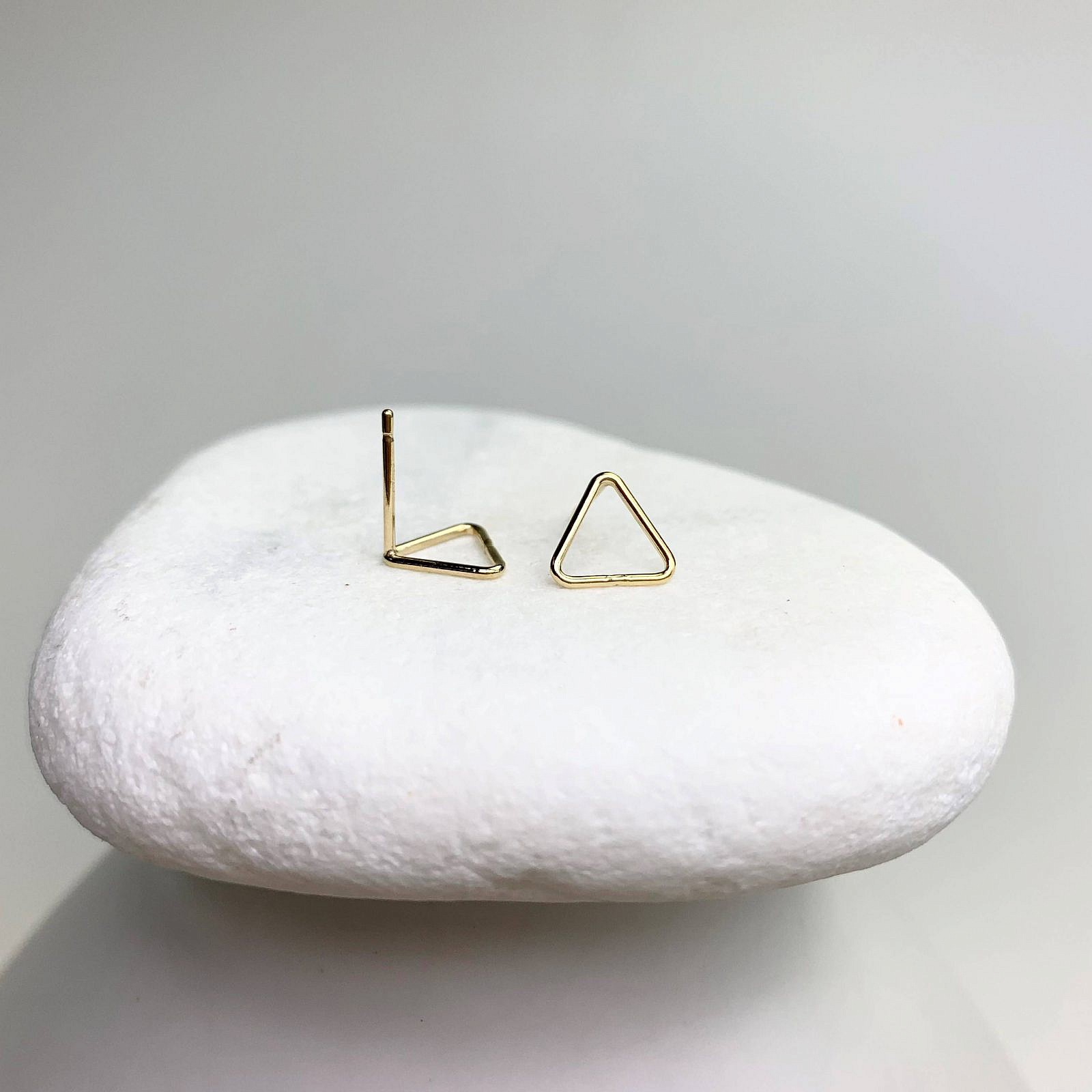 Prism Triangle Bubble Studs Earrings 14kt Gold Filled