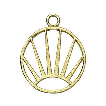 Sunrise Brushed Round Frame 14kt Gold Vermeille Amoracast - Pendants Charms