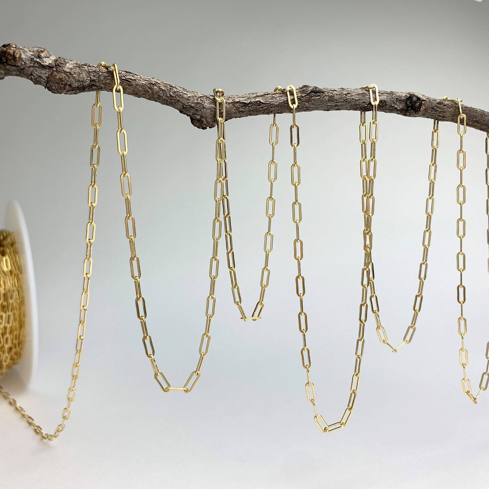 2.5mm Heavy Rectangle Paperclip Chain By the Meter 14kt Gold Filled