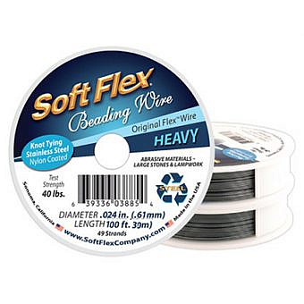 100 ft Spool – Soft Flex Heavy Beading Wire Satin Silver