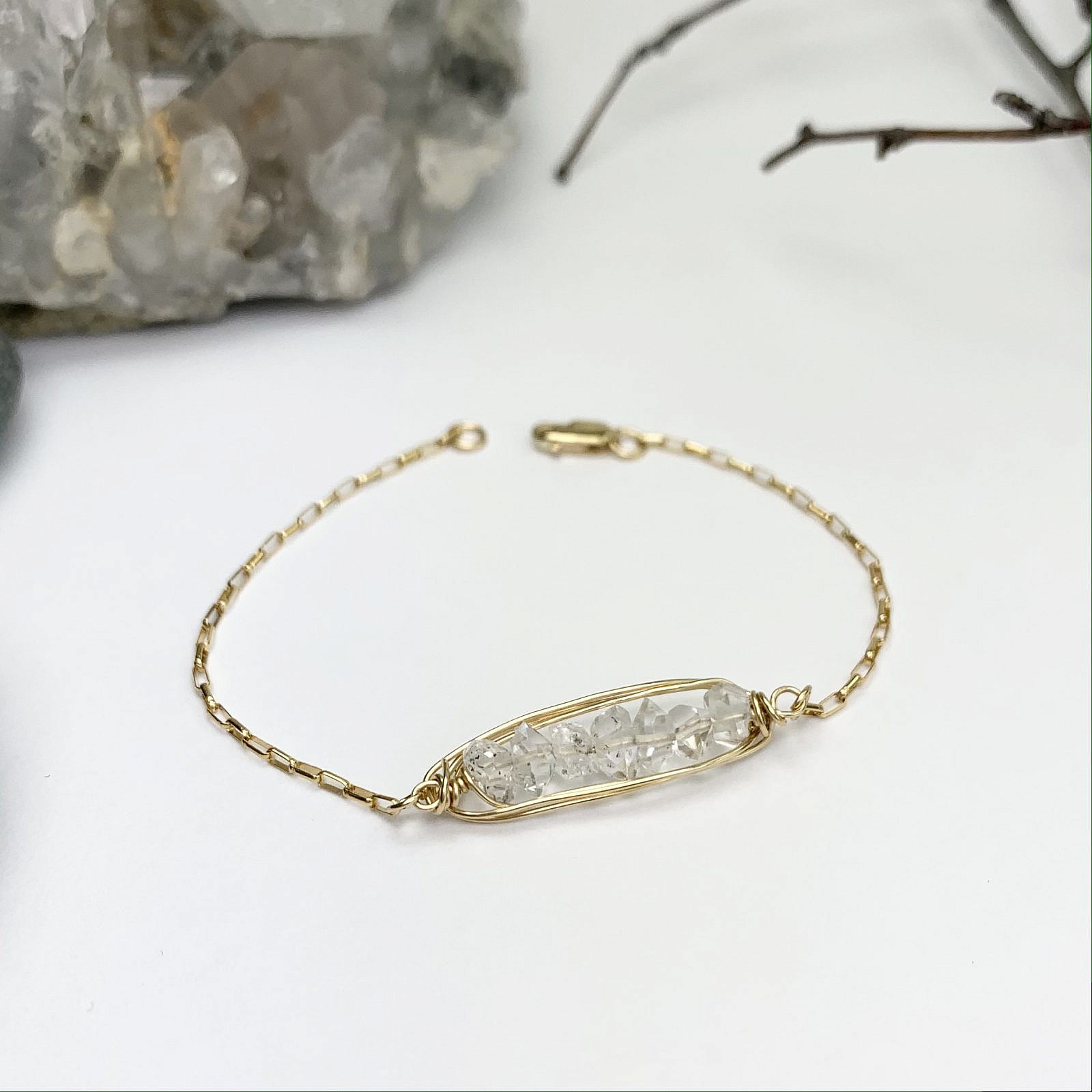 3.5x4.5mm Double Terminated Clear Herkimer Diamond Quartz Beads - Image 3