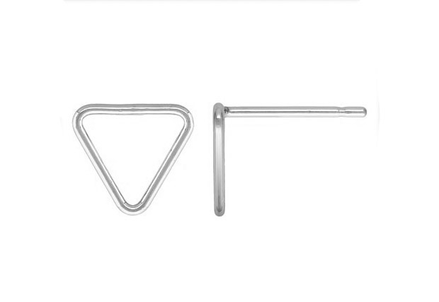 Yield Triangle Bubble Studs Earrings Sterling Silver .925 - Image 6