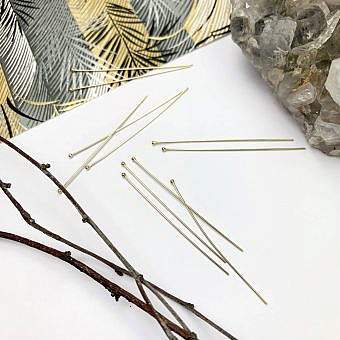 22ga 50mm Ball Pins 14kt Gold Filled