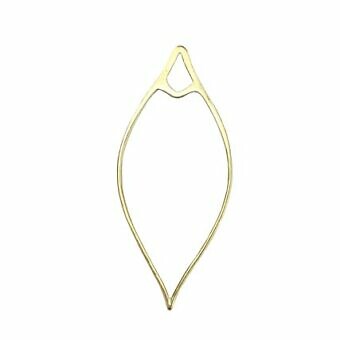 Large Marquise Frame Satin 14kt Gold Vermeille Amoracast - Pendants