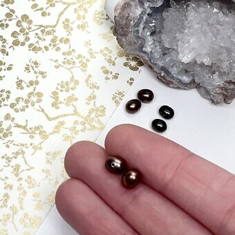 Alternative view of 5x6mm Dyed Bronze Potato Freshwater Pearls Paired Beads