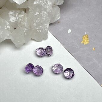amethyst rondelle paired beads