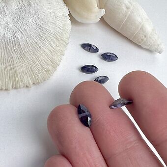 Alternative view of 8x4mm Small Marquise Cut Pointed Back Iolite Paired Beads