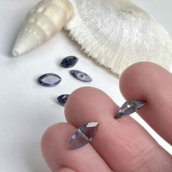 Alternative view of 10x5mm Large Marquise Cut Pointed Back Iolite Paired Beads
