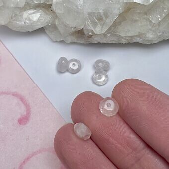 Alternative view of 4x6mm Faceted Rondelle Rose Quartz Paired Beads