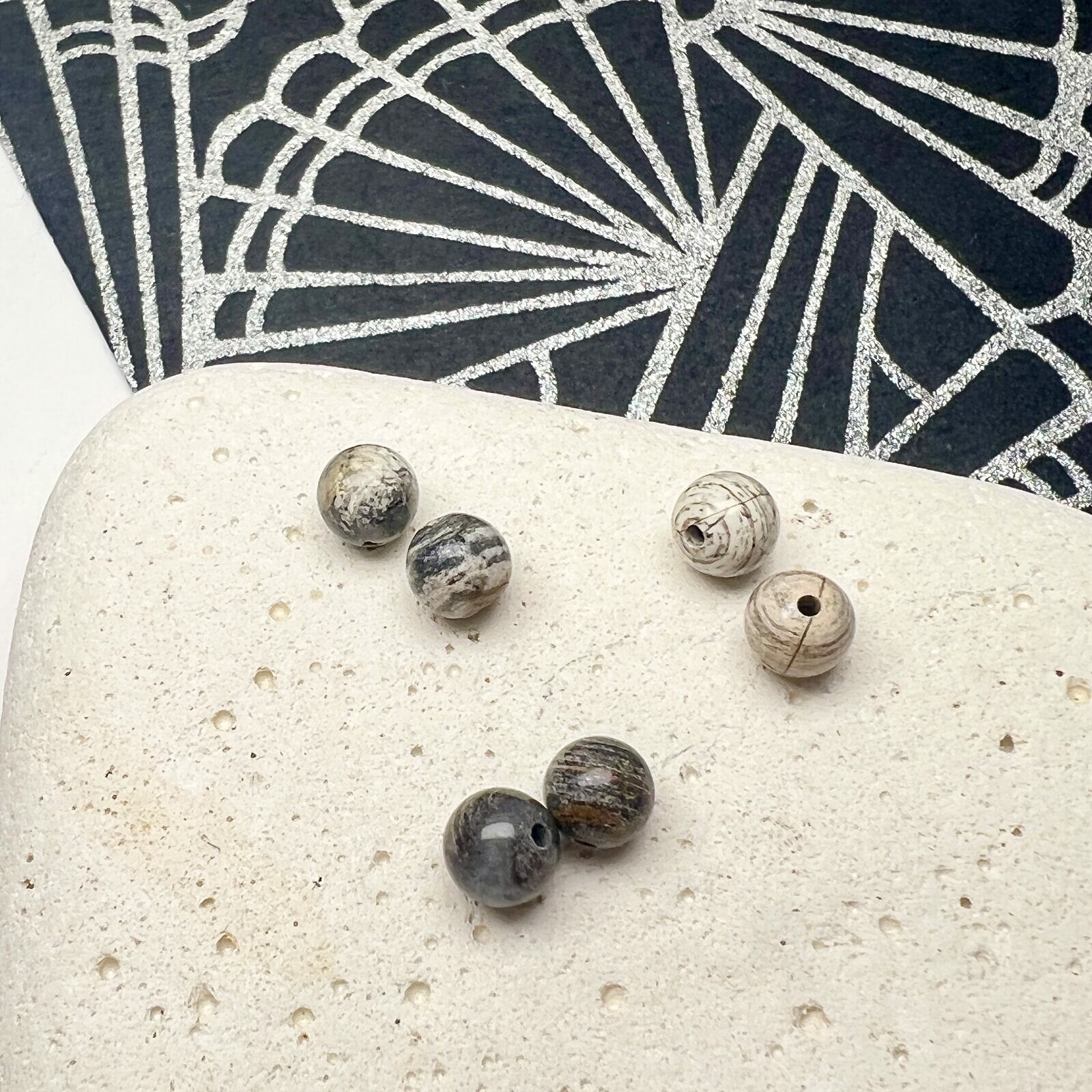 Smooth Jasper paired beads