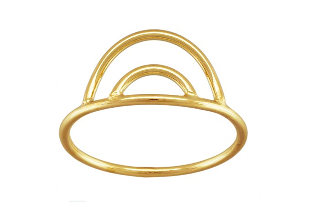Double Arch Rainbow Stacking Ring 14kt Gold Filled Size 9 - Image 5
