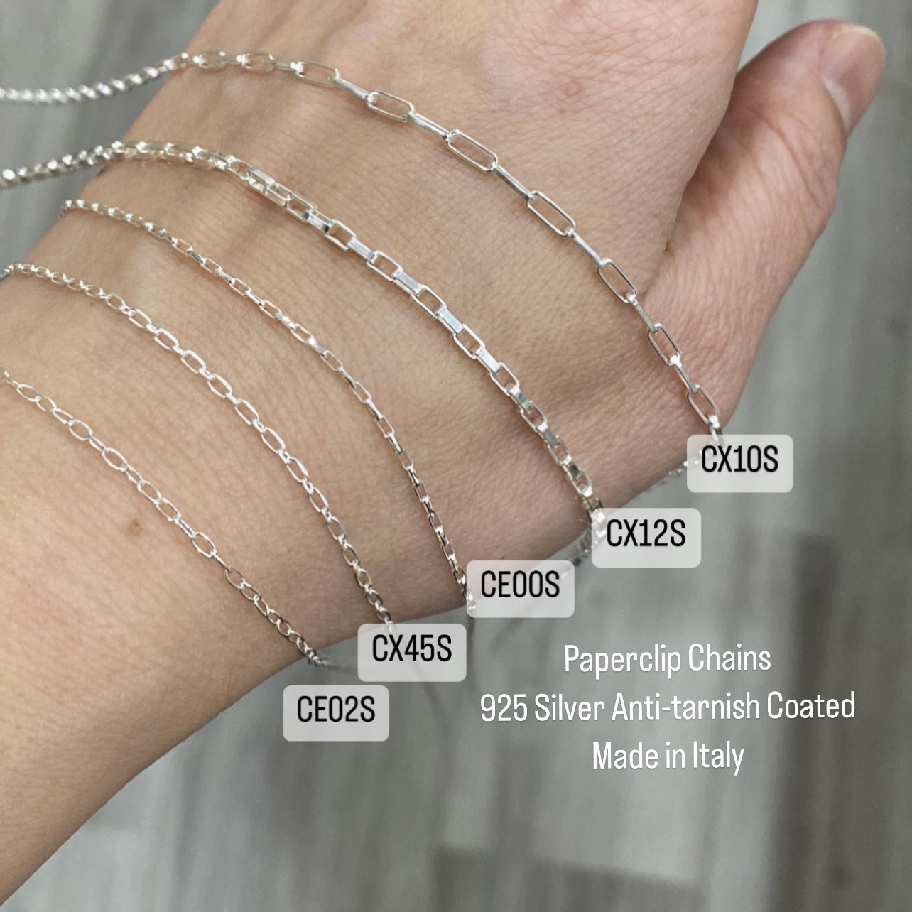2.20mm Paperclip Rectangle Chain By the Meter Sterling Silver .925 - Image 8