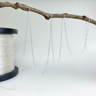 1.5mm Oval Paperclip Chain By the Meter Sterling Silver .925
