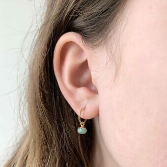 Alternative view of Russian Amazonite Faceted Berries 22kt Gold Plated Copper - Pendants Charms